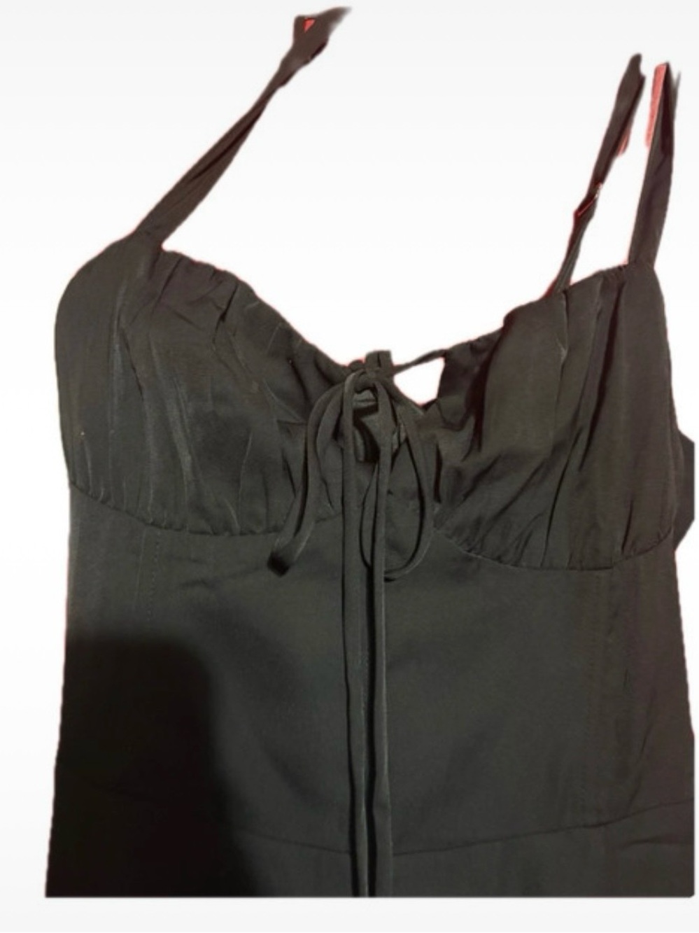 Classic Black Maxi Dress with Tie-Front Detail